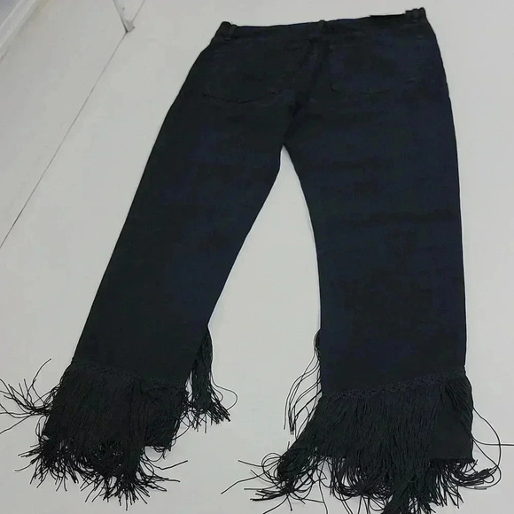 ZARA Costumized  The Vintage High Waisted Black Fringe Jeans - Picture 13 of 15